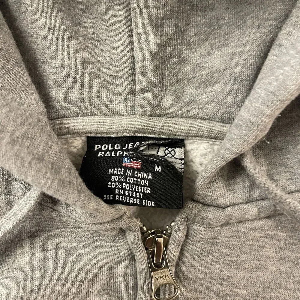 Polo Jeans Co/Ralph Lauren Boys Medium Long Sleeve Hoodie Zip‎ Up Gray